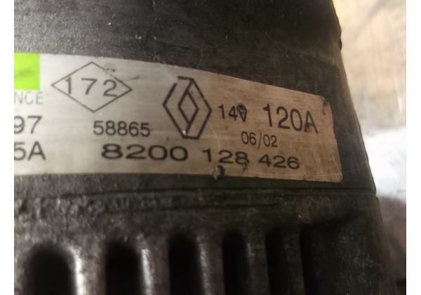 Генератор, (Valeo 120 А, 14 В), Renault SCENIC, CLIO II, ESPACE III, KANGOO, LAGUNA I, MASTER II, MEGANE I, 8200128426, 2542645A